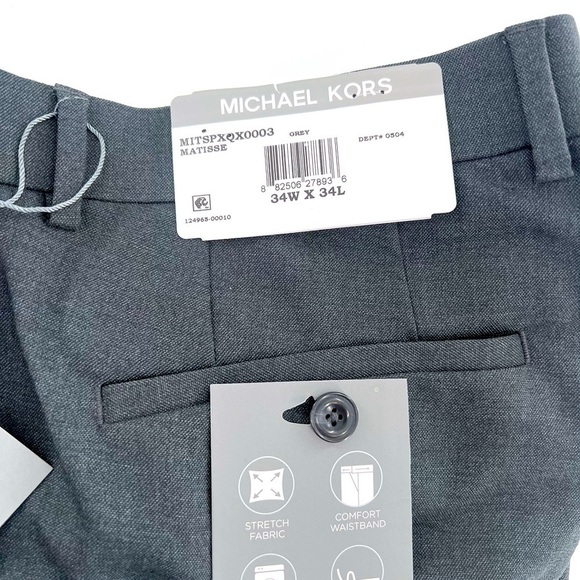 MICHAEL Michael Kors
Stretch Flat Front Pants Grey size 34W 34 L NWT - Picture 8 of 9